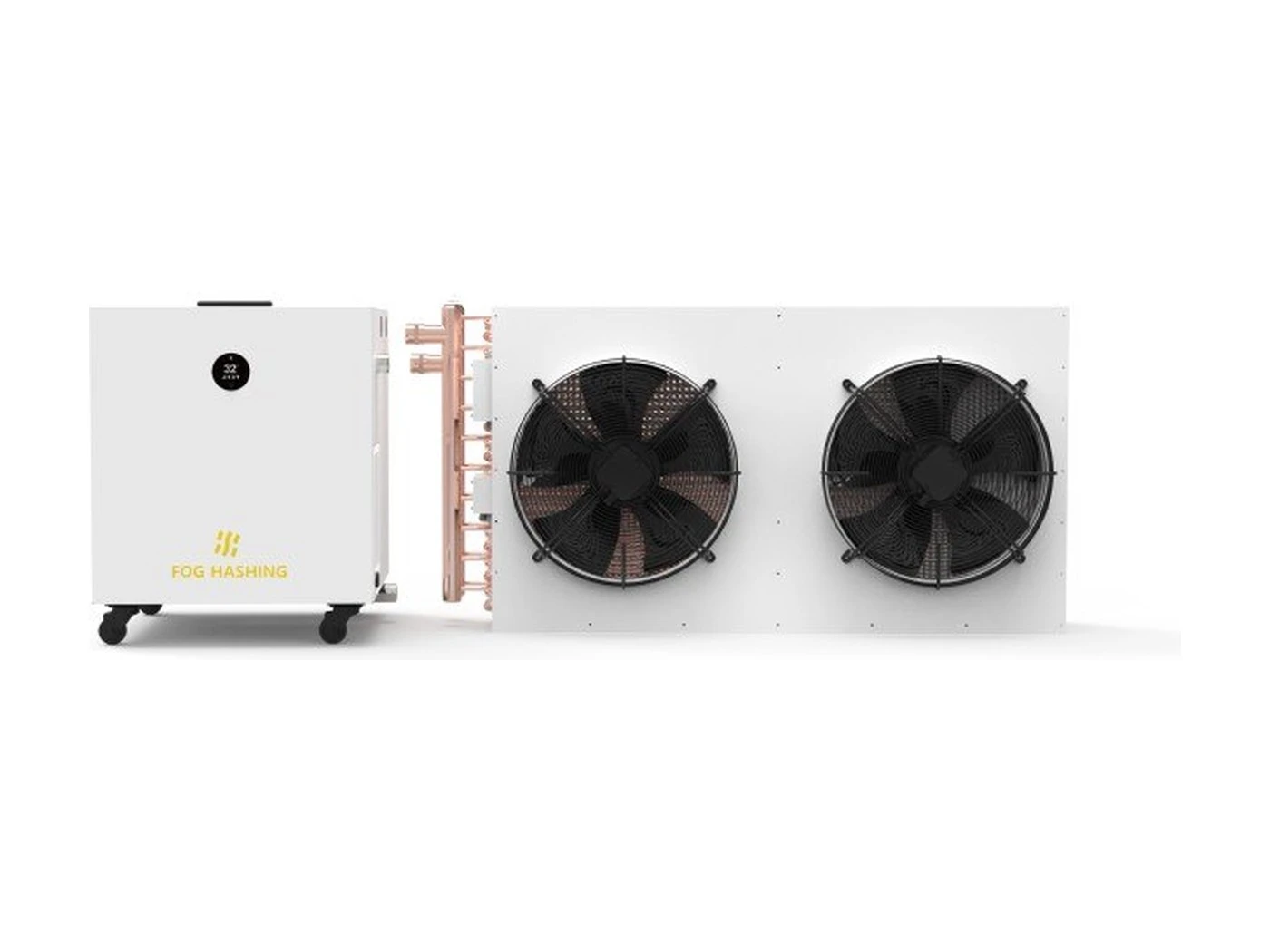 C2 tank beside its two-fan dry cooler