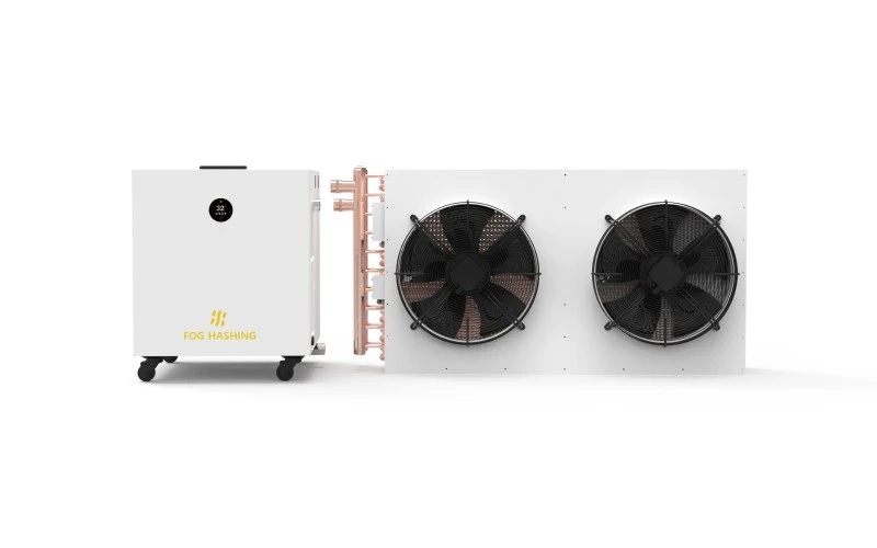 C2 tank beside its two-fan dry cooler