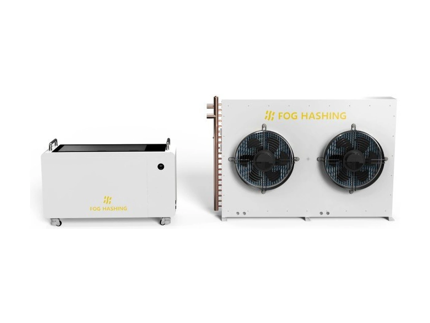 C6 tank beside its two-fan dry cooler