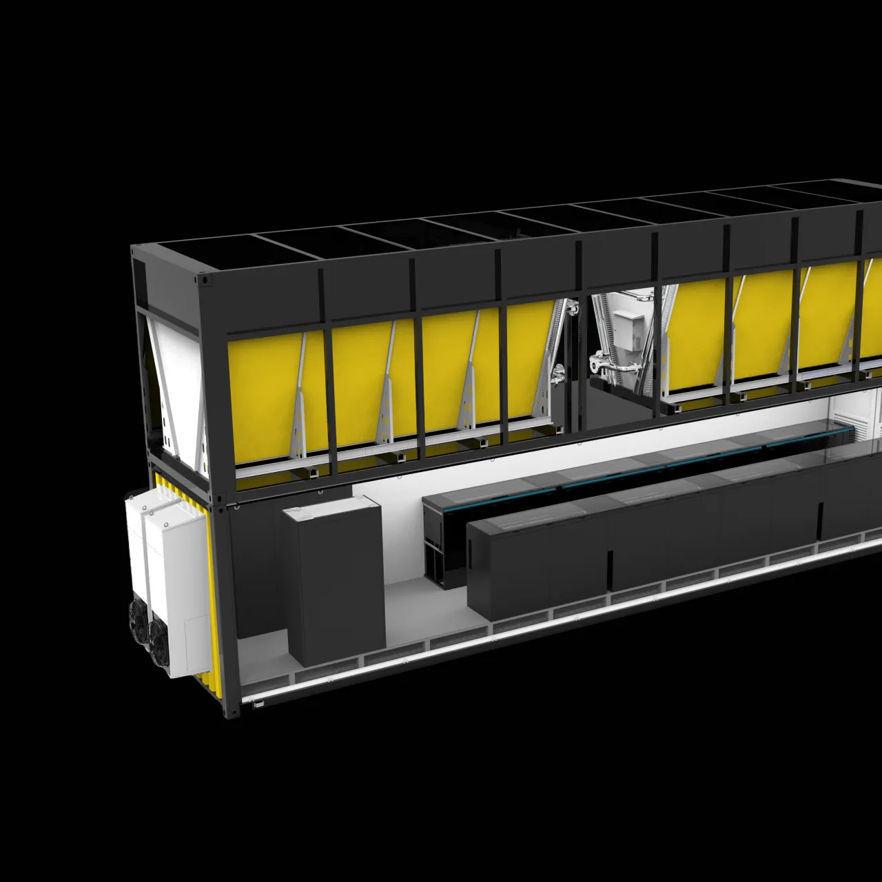 FogPod Imm: cutaway render of the immersion module, tank row along the deck