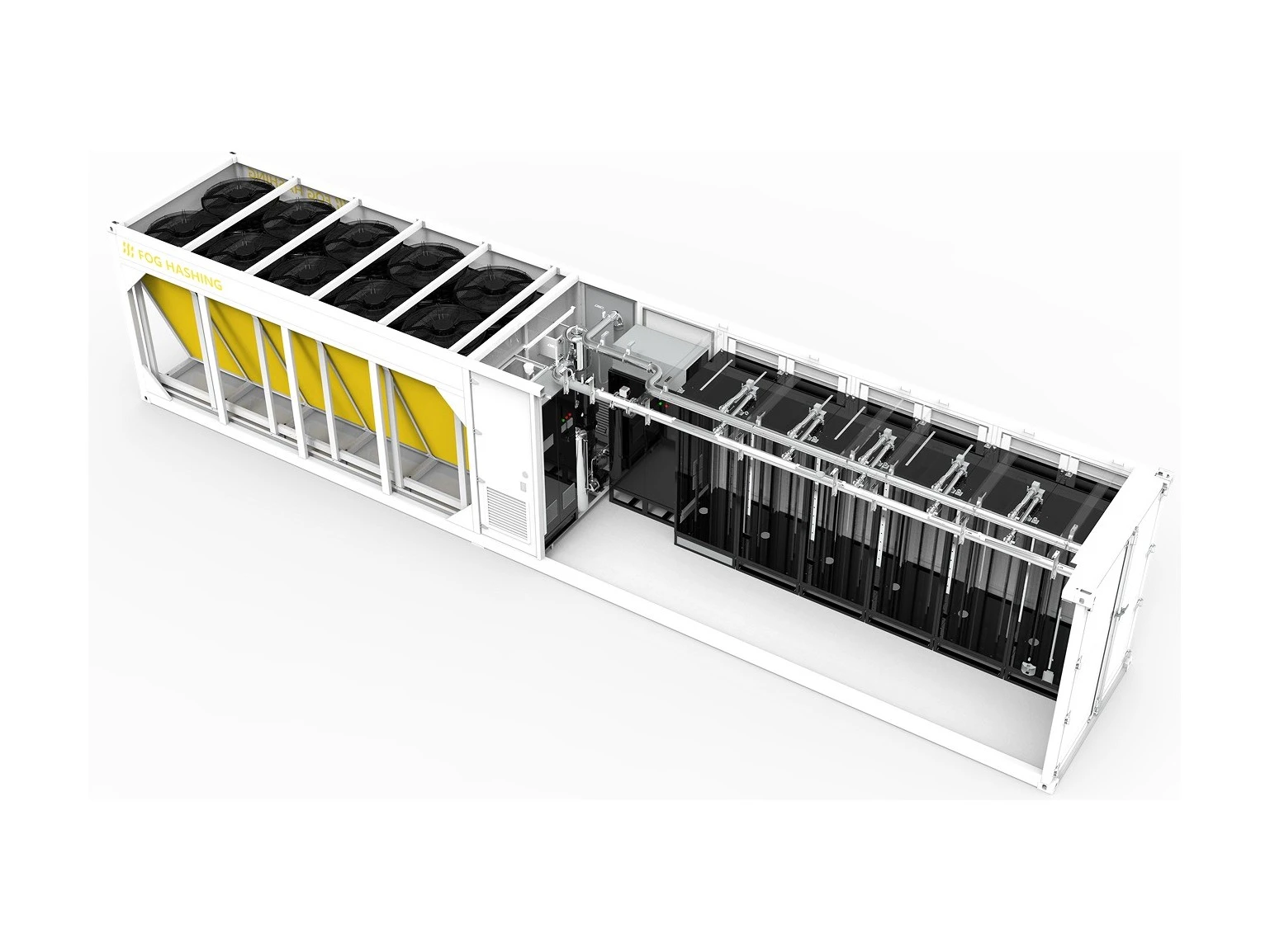 HC45-M1200/S1200 container, cutaway render showing both miner bays