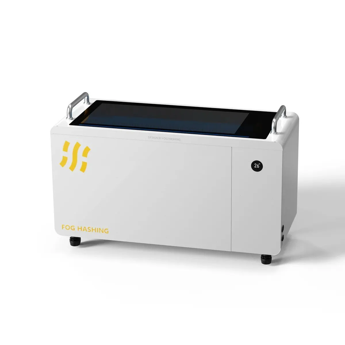 A C Series immersion tank, lid open on the dielectric fluid