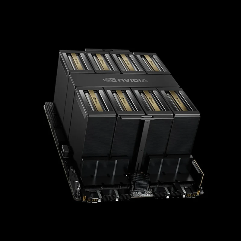 NVIDIA HGX B300 baseboard, eight GPU modules on the tray